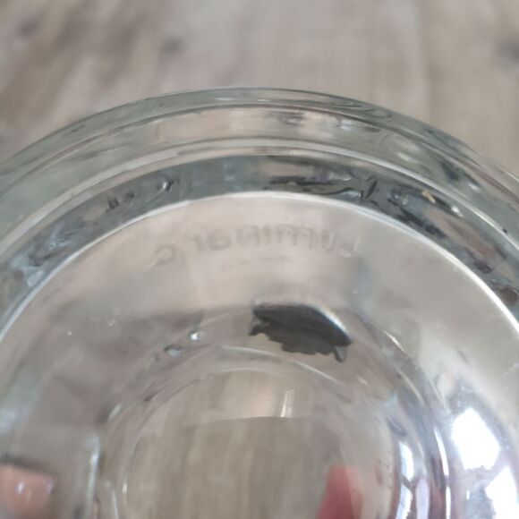 U.S.N. US Navy Pewter Logo on Clear Glass Beer Stein Mug Military Luminarc USA - Picture 5 of 6